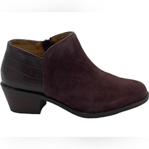 Vionic Marissa Water Repellent Suede Ankle Boots - Chocolate 8 - Picture 1 of 7